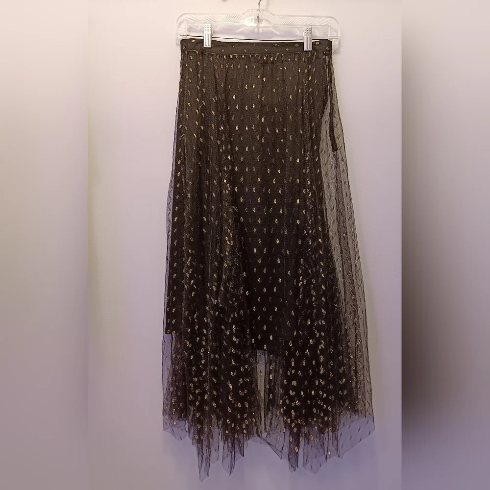 Anthropologie Zelda Metallic Tulle Maxi Skirt by Eva Franco NWOT - Picture 6 of 12